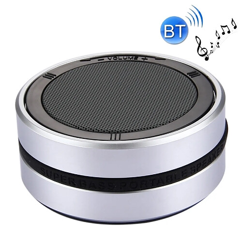 Wewoo Enceinte Bluetooth d'intérieur argent Haut-parleur stéréo en forme portable, avec microphone intégré, Contrôle de volume à 360 degrés et appels mains libres, carte TF AUX IN, distance Bluetooth: 10 m