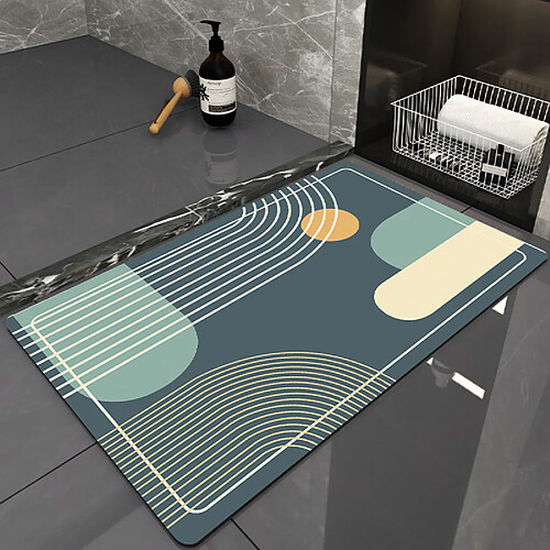 LUUCOZK Tapis de bain antidérapants absorbants à séchage rapide, décoration de salle de bain, motif 2-60 x90CM