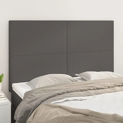 vidaXL Têtes de lit 4 pcs Gris 72x5x78/88 cm Similicuir