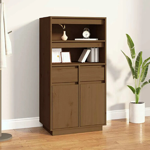 Maison Chic Buffet,Meuble de Rangement,commode pour salon,Cuisine Marron miel 60x40x116,5 cm Bois massif de pin -MN94491