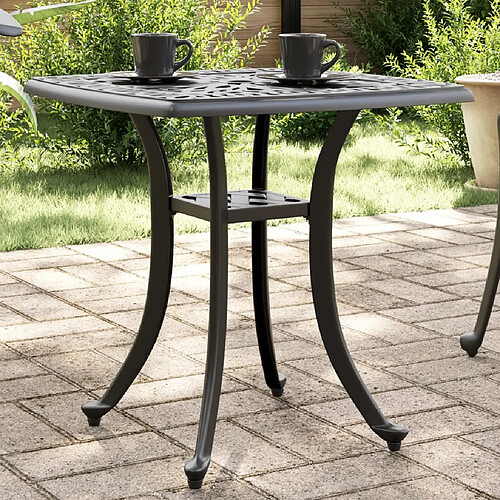 vidaXL Table de jardin noir 53x53x53 cm aluminium coulé