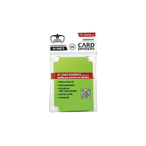 Ultimate Guard - 10 intercalaires pour cartes Card Dividers taille standard Vert Clair