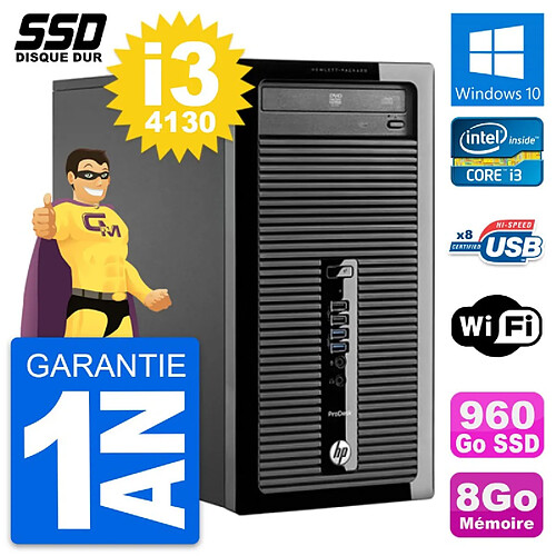 PC Tour HP ProDesk 400 G1 Intel Core i3-4130 RAM 8Go SSD 960Go Windows 10 Wifi · Occasion