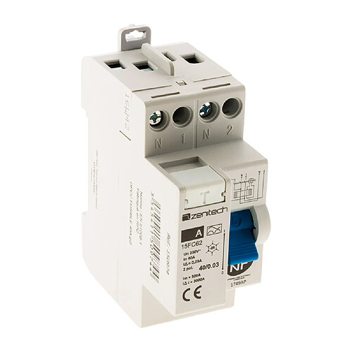 Interrupteur différentiel 40/2 30mA Type A NF - Zenitech