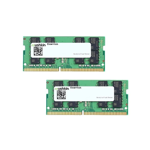 Mushkin Essentials Mémoire PC 64Go (2x32Go) DDR4 3200MHz CL22 260 pin DIMM Vert