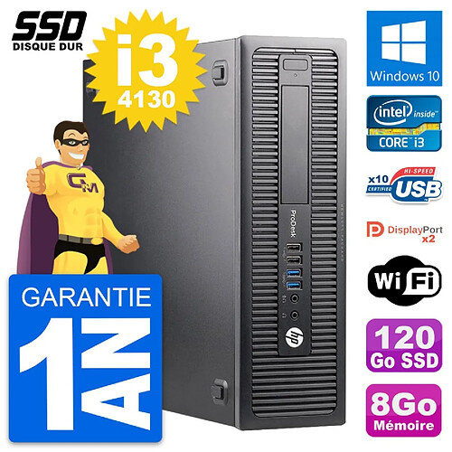 PC HP ProDesk 600 G1 SFF Intel Core i3-4130 RAM 8Go SSD 120Go Windows 10 Wifi · Occasion