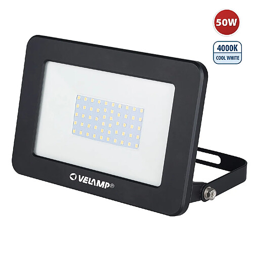 VELAMP PADLIGHT5, projecteur LED SMD 50W IP65, noir 4000K