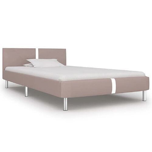 vidaXL Cadre de lit sans matelas cappuccino similicuir 90x200 cm