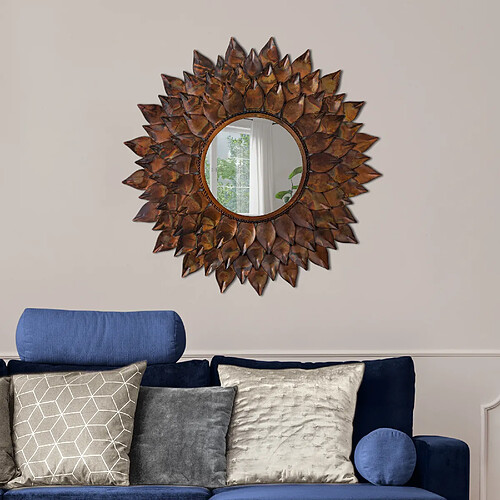 Miroir tournesol cadre métal design antique Rio de Janeiro Ø 74 cm WOMO-DESIGN®