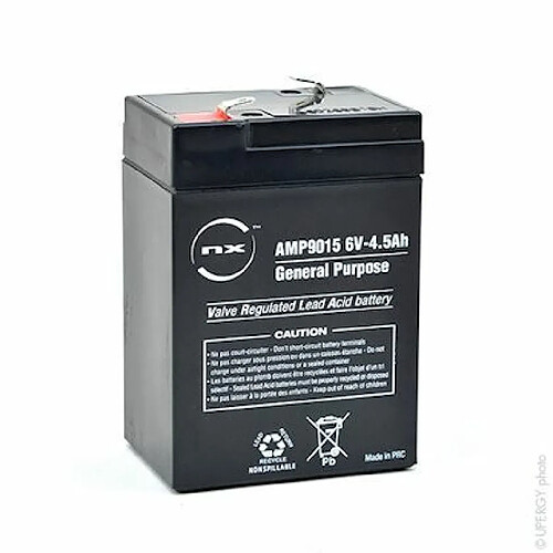 batterie au plomb - agm nx - general purpose - 6 volts - 4.5ah - f4.8 - enix energies amp9015