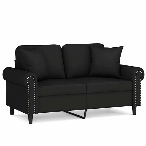 Maison Chic Canapé 2 places avec oreillers,Sofa de Salon,Canapé droit décoratifs noir 120 cm velours -GKD359400