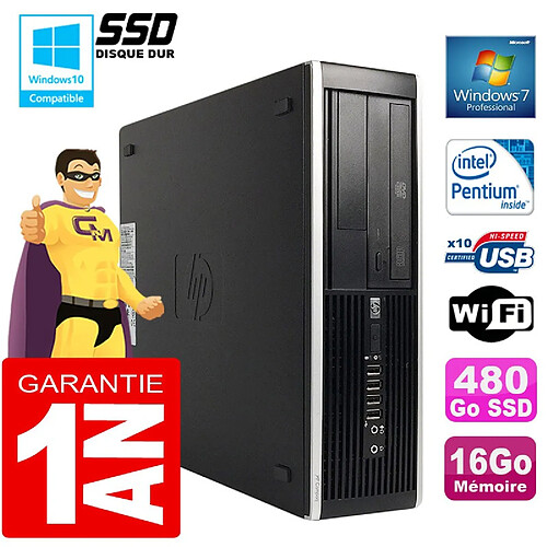 PC HP Compaq 8300 SFF Intel G850 Ram 16Go Disque 480 Go SSD Graveur DVD Wifi W7 · Occasion