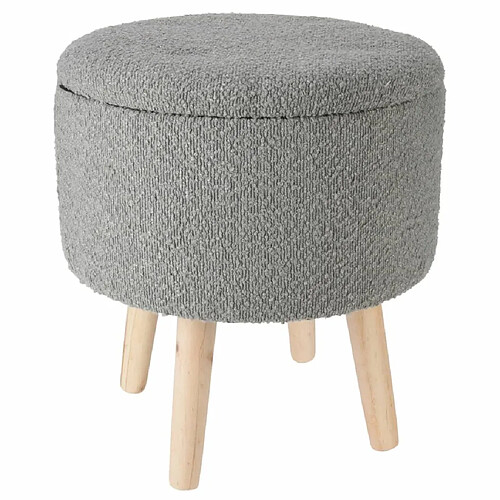 Home&Styling Tabouret de rangement Ø35x40 cm gris clair