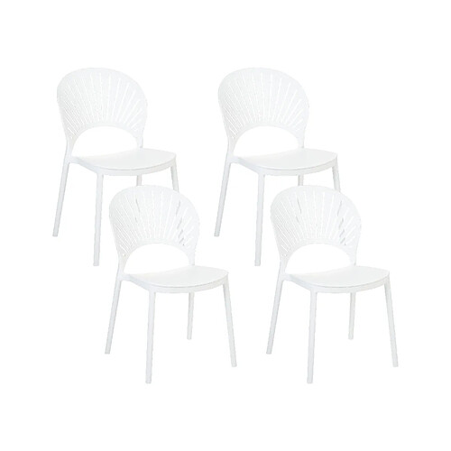 Beliani Lot de 4 chaises Matière synthétique Blanc OSTIA