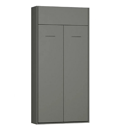 Inside 75 Armoire lit escamotable DYNAMO gris mat ouverture assistée couchage 90*200 cm