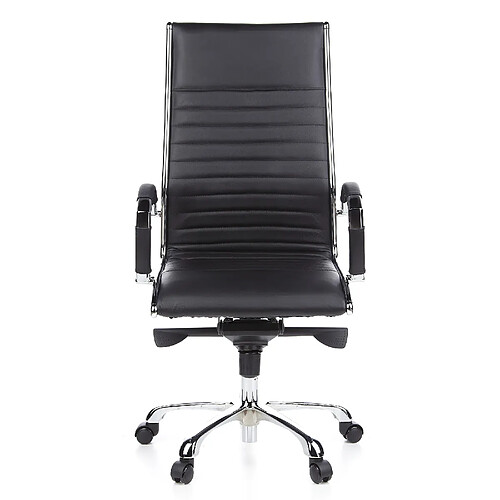 Siège de bureau / Fauteuil de direction PARMA 20, cuir noir, chromé hjh OFFICE