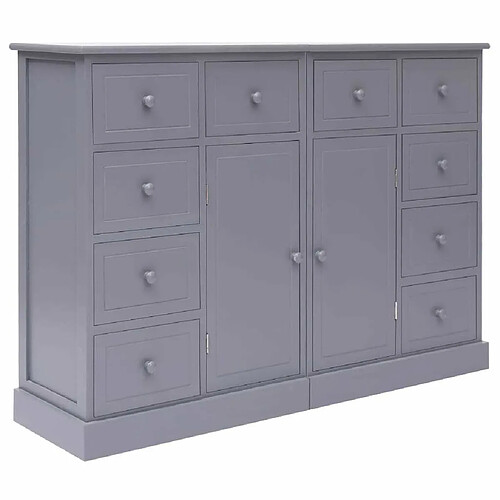 Maison Chic Buffet commode,console avec 10 tiroirs pour rangement Gris 113x30x79 cm Bois -MN14801