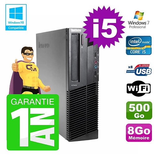 PC Lenovo M91p SFF Intel I5-2400 8Go Disque 500Go Graveur Wifi W7 · Occasion