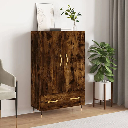 vidaXL Buffet haut chêne fumé 69,5x31x115 cm bois d'ingénierie