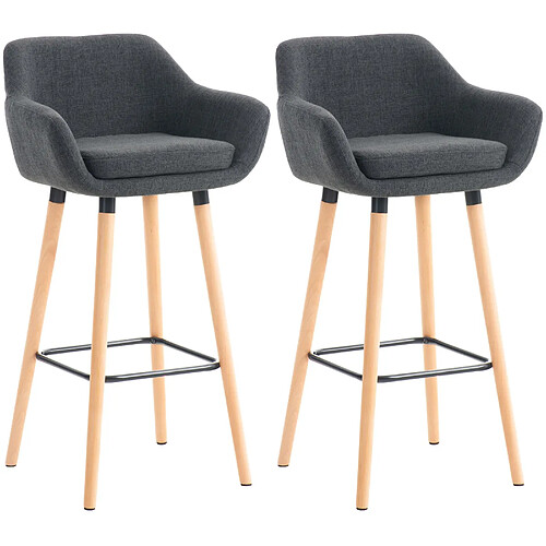 Non Lot de 2 tabourets de bar Grant tissu