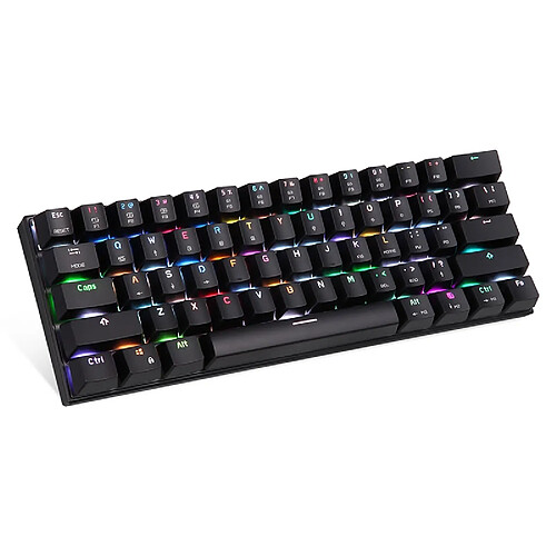 Universal Mini 60% RVB clavier mécanique de jeu 61 touches USB câblé/Bluetooth double mode LED rétroéclairage PC clavier mécanique de jeu | touches (câblé)