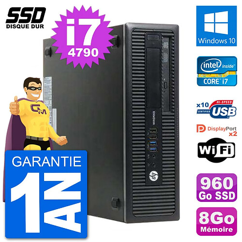 PC HP EliteDesk 800 G1 Core i7-4790 RAM 8Go SSD 960Go Windows 10 Wifi · Occasion