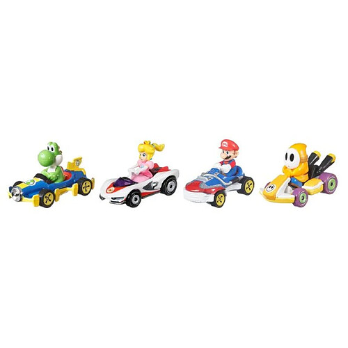 Ludendo Hot Wheels - Coffret de 4 véhicules Mario Kart