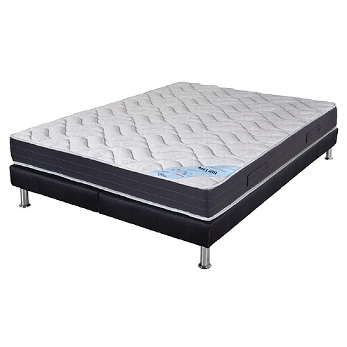 Ebac Matelas mousse + Sommier SR9 Deco 160x200 Melior - H. 20 cm - Soutien ferme