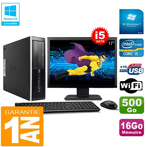 PC HP Compaq Pro 6300 SFF I5-3470 16Go 500Go Graveur DVD Wifi W7 Ecran 17" · Occasion