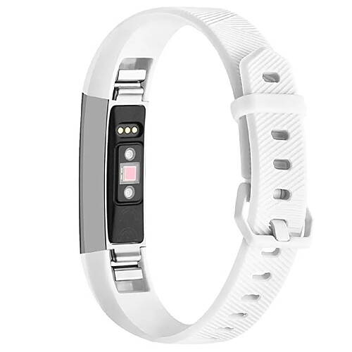 Wewoo Bracelet pour montre connectée Dragonne en silicone de couleur solide FITBIT Alta / HR blanc