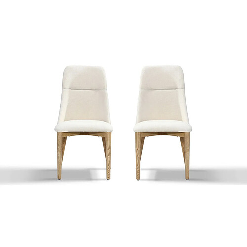 La Maison Du Canapé Chaise Design DUNE - Beige - Lot de 2