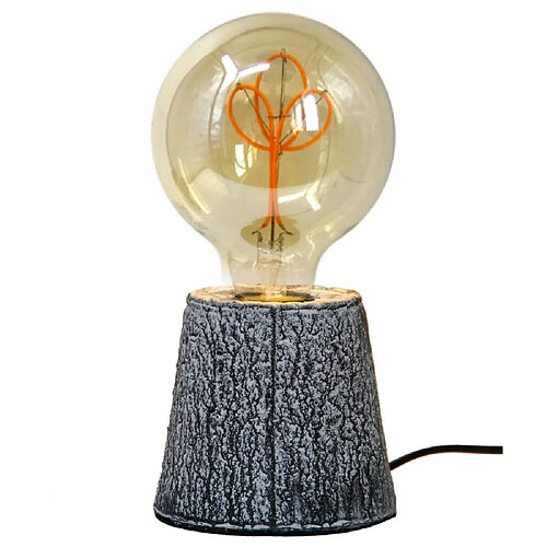 Sampa Helios Lampe d'appoint moderne Kibo papier effet marbré noir et ampoule LED