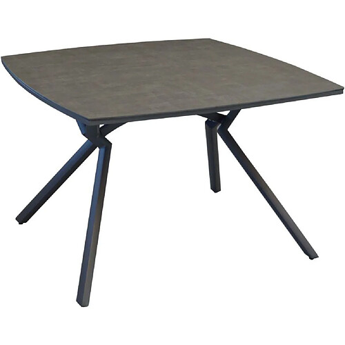 OCEO BY PROLOISIRS Table de jardin carrée en aluminium plateau HPL Loane Gris.