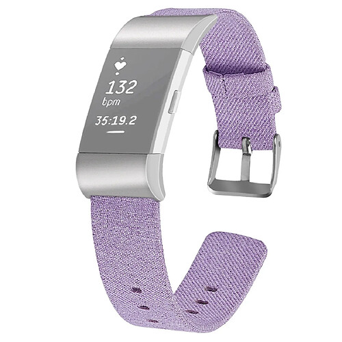 Wewoo Bracelet pour montre connectée FITBIT Charge 2 de en toile avec toiletaille L Violet