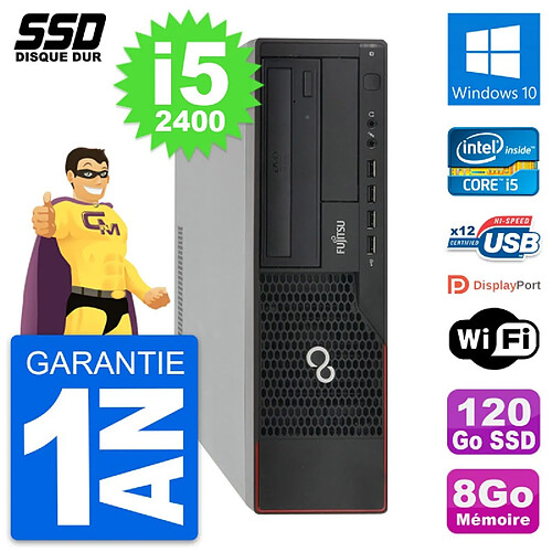 PC Fujitsu Esprimo E910 DT Intel Core i5-2400 RAM 8Go SSD 120Go Windows 10 Wifi · Occasion