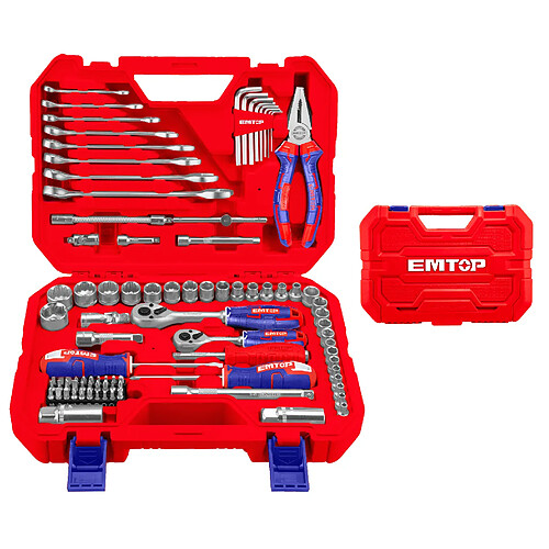 Malette à Outils de mécanicien 91 pièces EMTOP avec une boite BMC+EMTOP