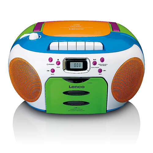 Lenco Radio portable Lecteur CD et cassette enfants SCD-971 Multicolore