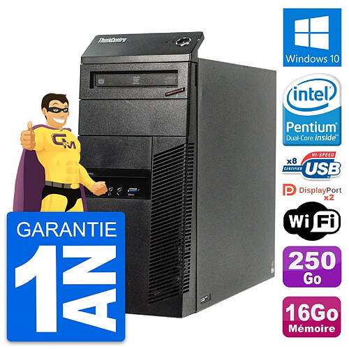 PC Tour Lenovo ThinkCentre M83 Intel G3220 RAM 16Go Disque 250Go Windows 10 Wifi · Occasion