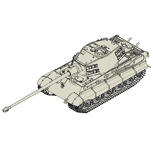 German King Tiger(Henschel turret) with 105mm kWh L/65- 1:72e - Trumpeter