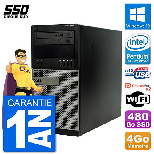 PC Tour Dell 7020 Intel Pentium G3220 RAM 4Go SSD 480Go Windows 10 Wifi · Occasion