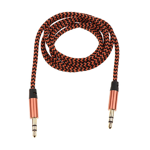 Câble auxiliaire audio 3,5 mm nylon tressé mâle vers mâle aux cordes # 4