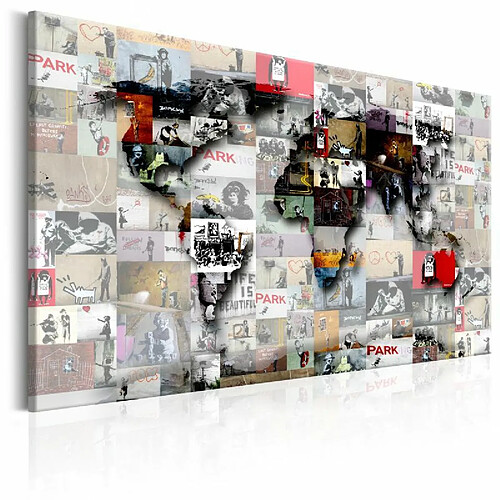 Paris Prix Tableau Imprimé Map - Banksy Inspiration 40 x 60 cm