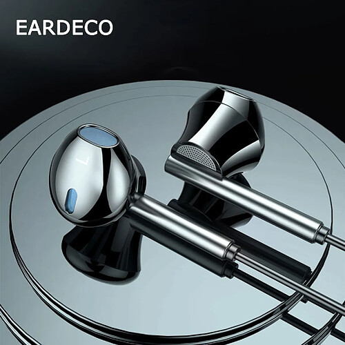 GUPBOO Écouteurs filaires EARDECO Écouteurs intra-auriculaires à 8 cœurs avec micro Casque de basse Casque de téléphone portable Casque stéréo dynamique