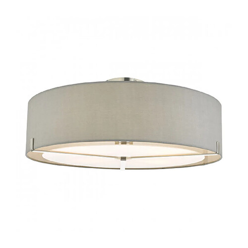 Luminaire Center Plafonnier Santino Chrome satiné,gris 3 ampoules 21cm