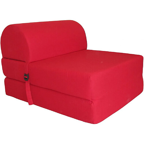 Jardindeco Chauffeuse unie en coton rouge.