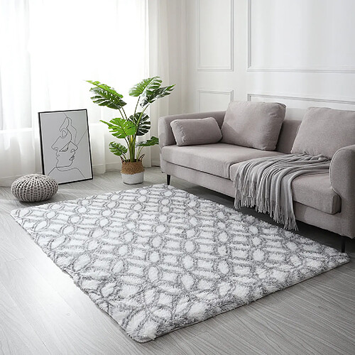 LUUCOZK Tapis à poils longs doux et moelleux pour chambre à coucher et salon - Cuivre blanc-50x200cm