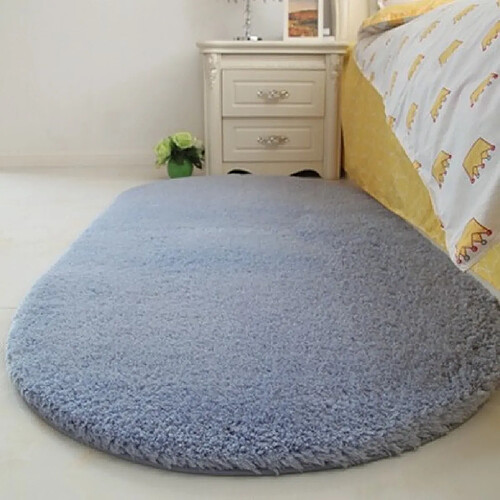 LUUCOZK Tapis Moelleux en Fausse Fourrure Tapis Shaggy pour Chambre à Coucher Salon-Gris Clair-80x160cm