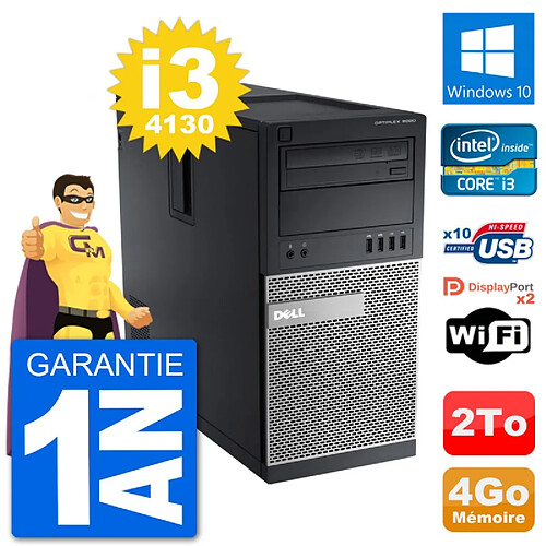 PC Tour Dell 9020 Intel Core i3-4130 RAM 4Go Disque Dur 2To Windows 10 Wifi · Occasion