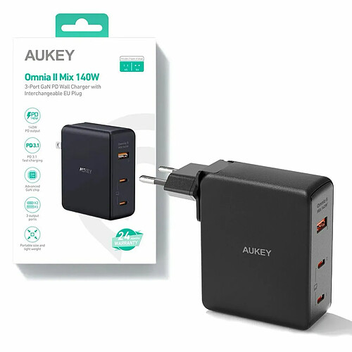 Chargeur mural Aukey PA-B7O Noir 140 W