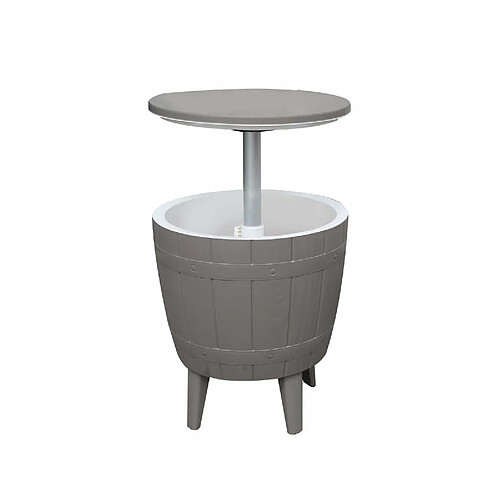 Glacière Table d'Appoint de Jardin en Résine Beige Gardiun 37 L 48,5x48,5x57/82cm 3 en 1 Table/Glacière/Chaise Gris